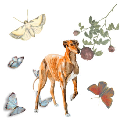 Kids floral greyhound Design