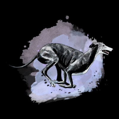 Running hound watercolour Design