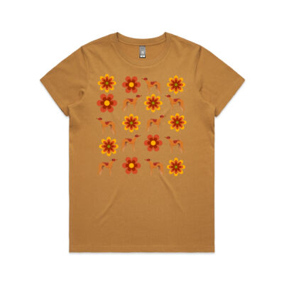 Flower hound pattern orange Thumbnail